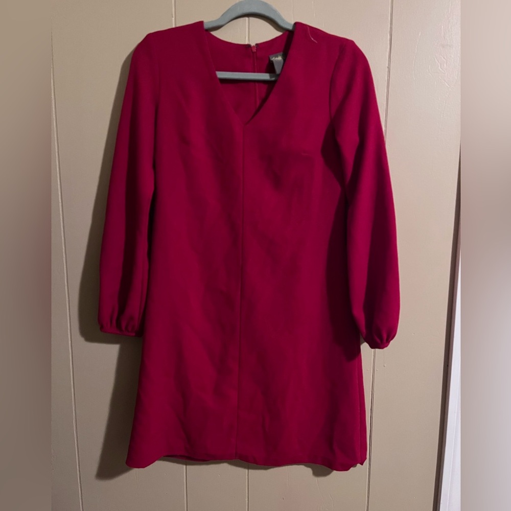 Taylor Vibrant Red Long Sleeve Dress